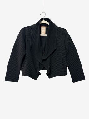 Dolan Anthropologie Ribbed Cropped Cardigan Shrug Size Medium Fold Over Collar